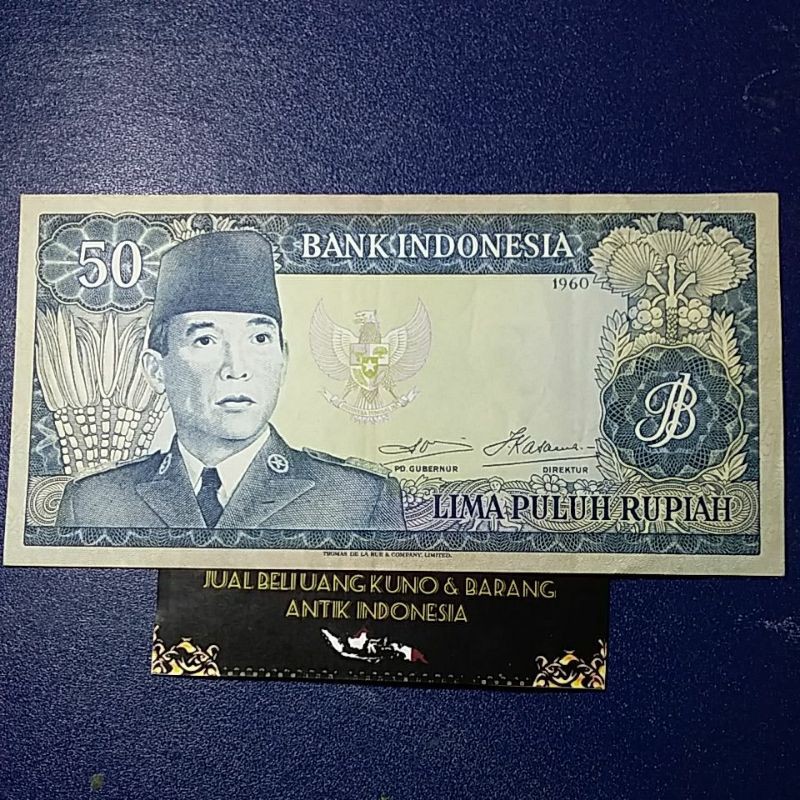 uang kuno 50 rupiah seri sukarno.1960