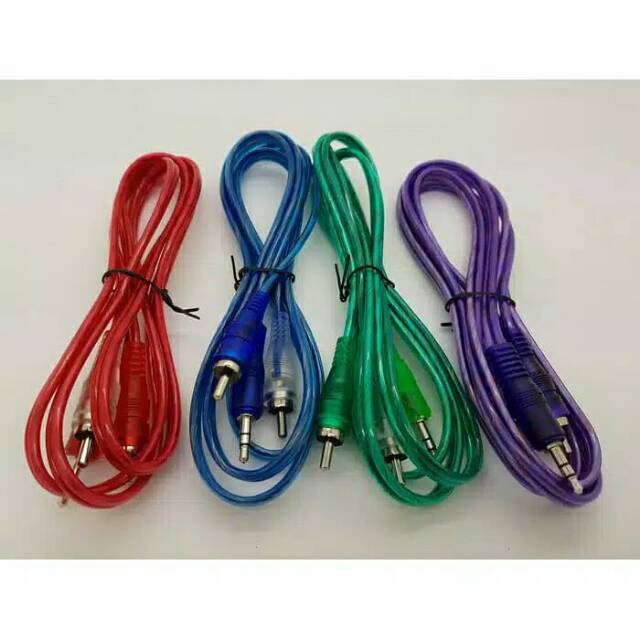 Kabel rca 2-1 transparan / kabel audio 2 ke 1