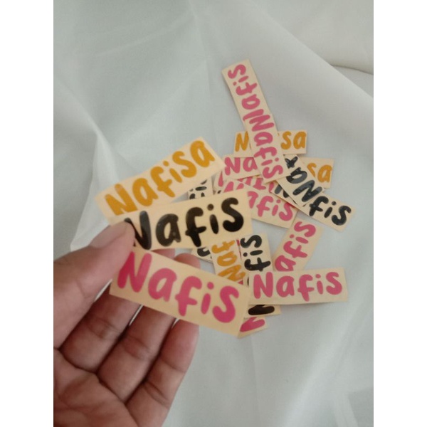 

Stiker Cutting Nama Custom Waterproof Satuan Isi 3pcs