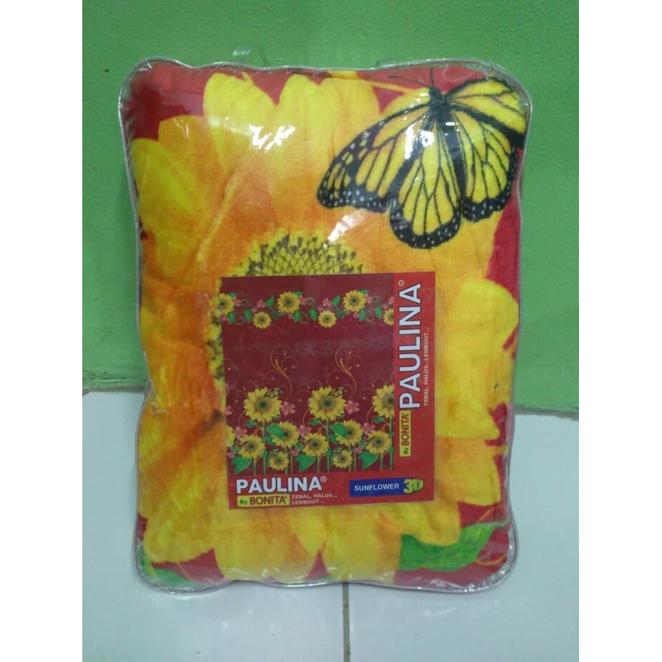 Selimut Paulina Bonita Motif Bunga Matahari - Selimut Tidur