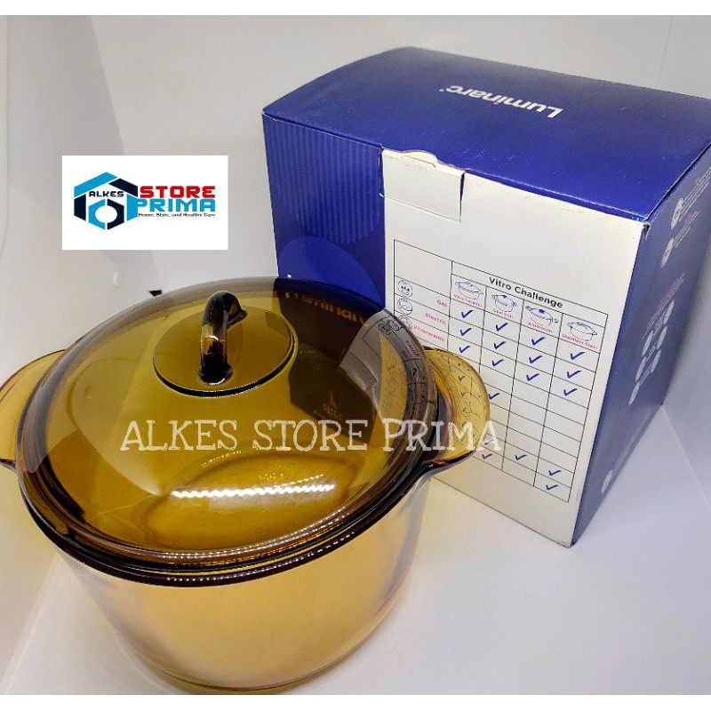 ORIGINAL LUMINARC Vitro 3 L + Tutup/ Panci Kaca Luminarc