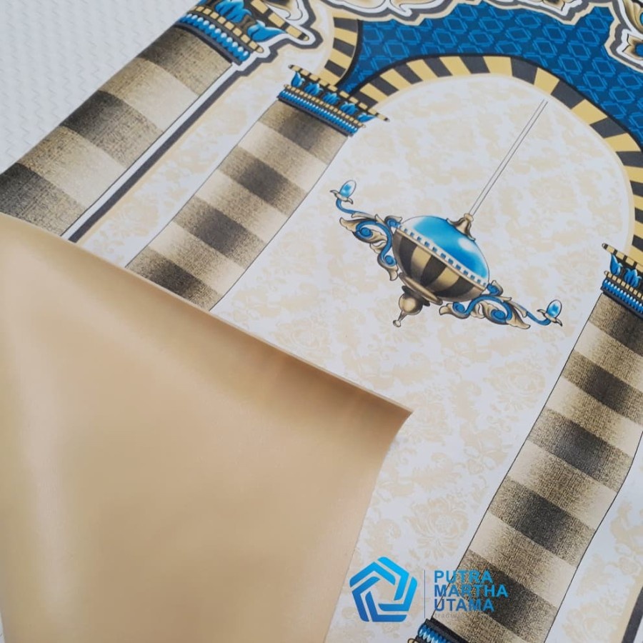 Sajadah Plastik PVC Ukuran 60x110 cm Biru-3
