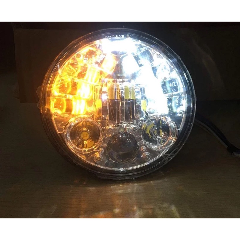 headlamp reflektor - lampu depan daymaker cobra predator 16 led ukuran 5,75 inch 75 watt dot sae dymaker high low beam costom motor classic jeep wrangler cocok untim motor harley davidson triump kawasaki w175 honda cb suzuki yamaha benneli mx rx king dll