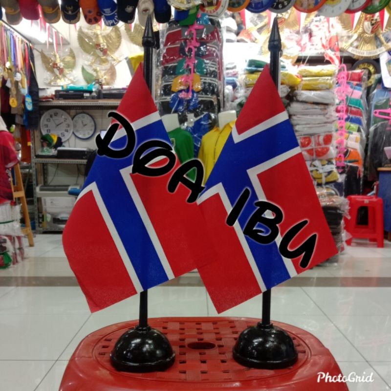 

best seller tiang kayu meja+bendera NORWEGIA ready stock