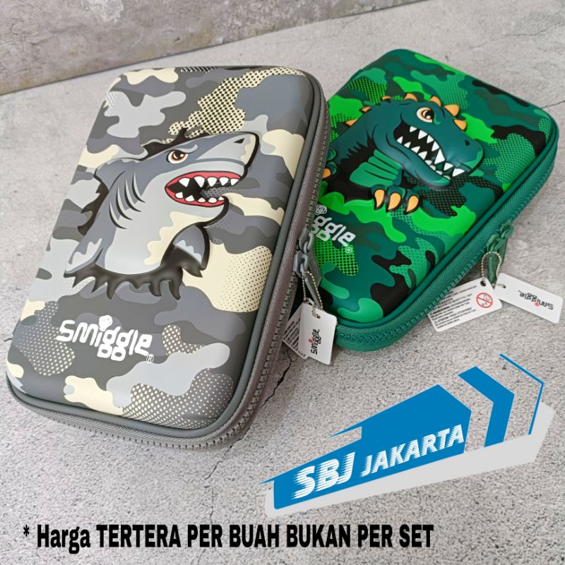 Kotak Pensil Smiggle Hardcase kapasitas besar / Tempat Pensil Smiggle hardcase 3D EVA waterproof TREX SHARK SOCCER PANDA DAN ANEKA MOTIF TERBARU