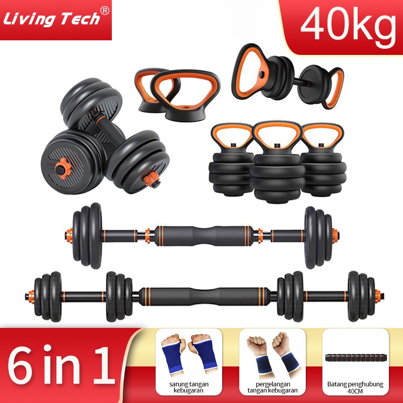 Living Dumbbell 40KG Dumbbell Barbell Set Peralatan Kebugaran Angkat Berat Ganda