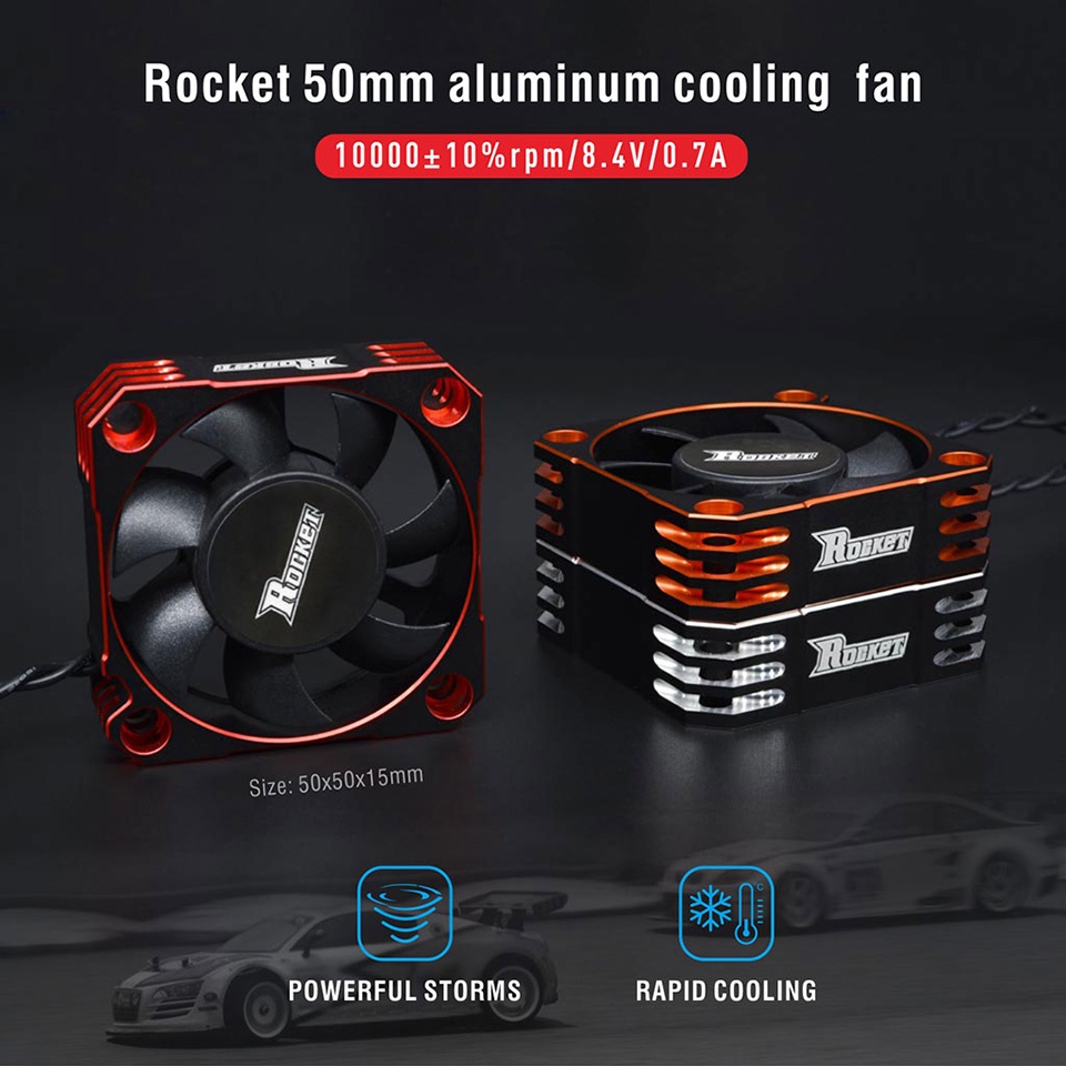 Surpass HOBBY Rocket 5015 A2 version 8.5V / 10000 to super pole 50mm Kipas Pendingin Metal Untuk Mobil RC