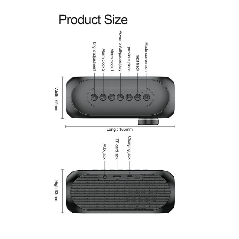 S8 Wireless Bluetooth Speaker Super Bass HIFI Stereo  Subwoofer Alarm Clock Smart Audio