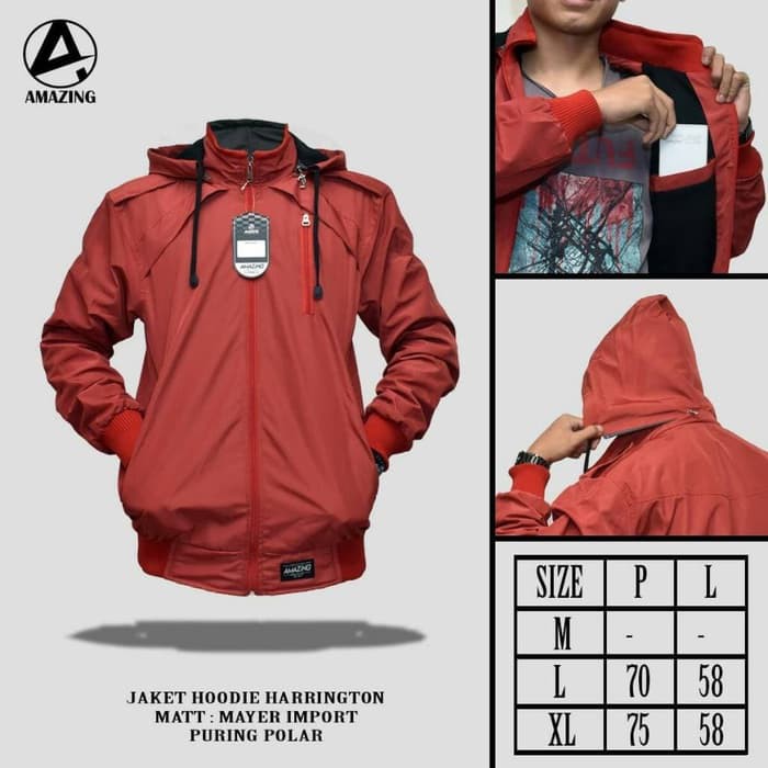 AMAZING Jaket Haringtone Hoodie Skylark Waterproof