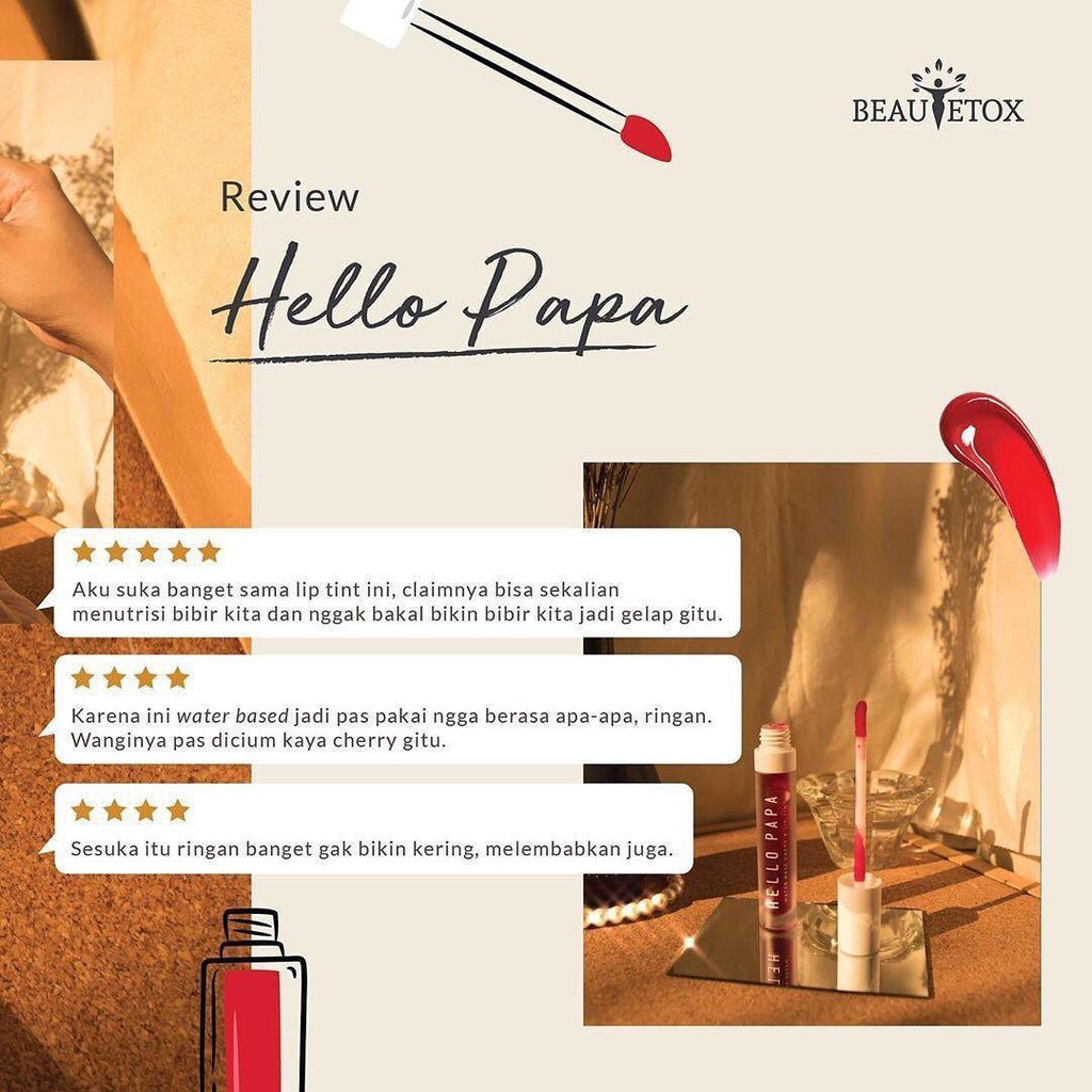 Liptint Hellopapa 3in1 Watertint, eyeshadow, blush on