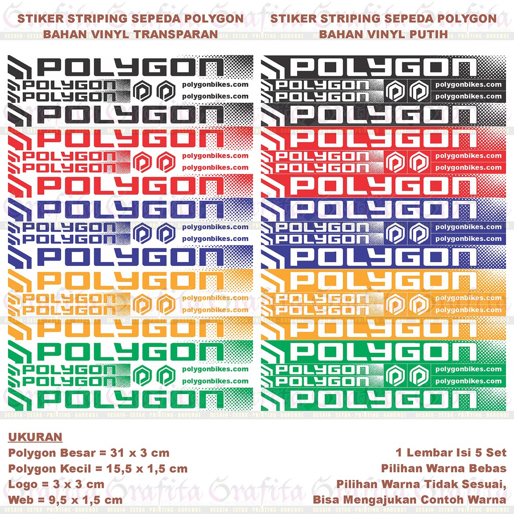 

(1lbr = 5set) Stiker Striping Polygon