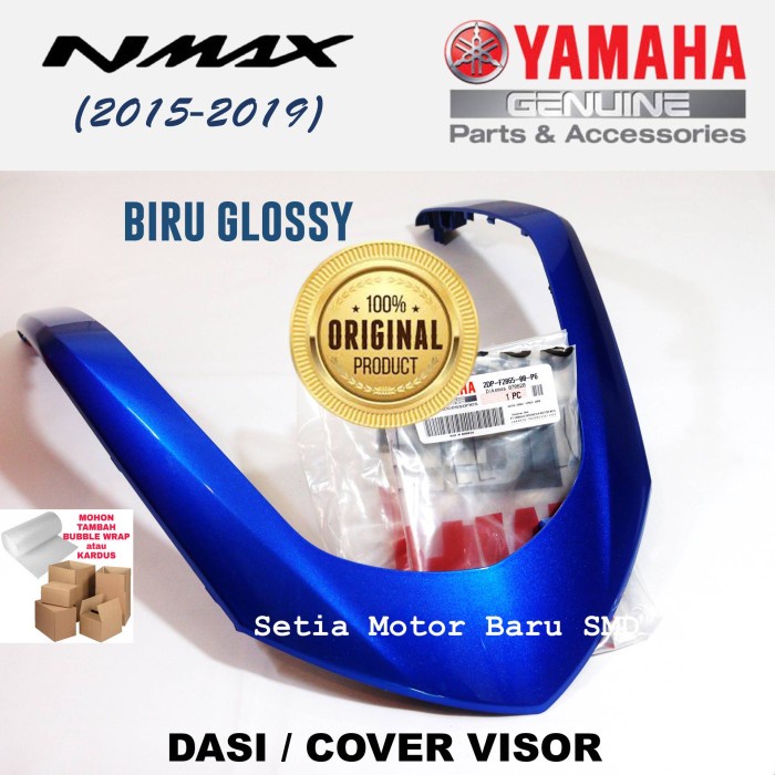 Dasi Alis Cover Front Visor Motor Yamaha Nmax Old N Max Lama 2DP Vva Biru Glossy Asli Parts Original