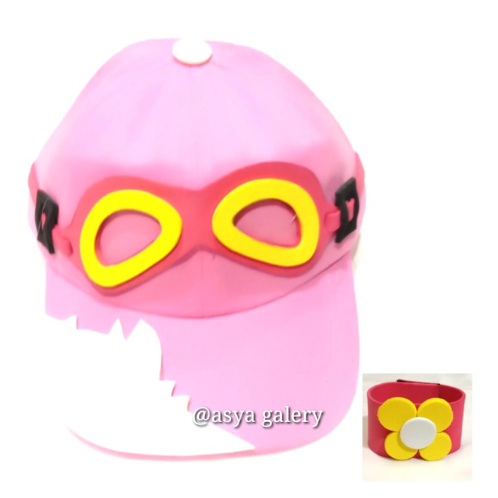 TOPI ANAK BOBOIBOY KARAKTER YAYA/ TOPI YAYA BOBOIBOY/TOPI YAYA BOBOBOY/TOPI YING BOBOIBOY-YY-PINK+GELANG