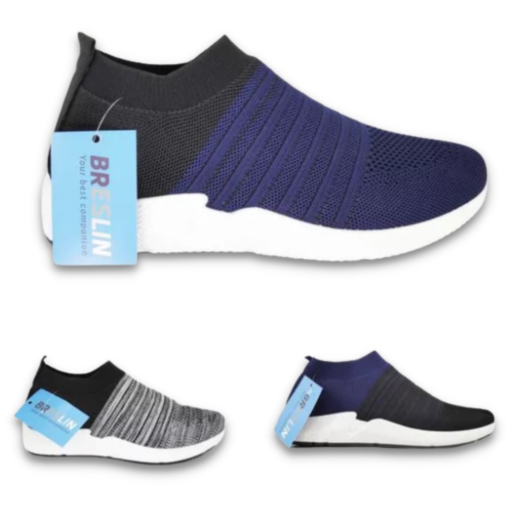 Sepatu Casual Slip On Pria Tanpa Tali / Sepatu Sneakers Breslin Y9