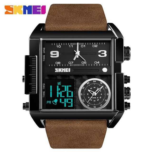 SKMEI Vogue Jam Tangan Digital Analog Pria - 1391 [Black/Coffee]