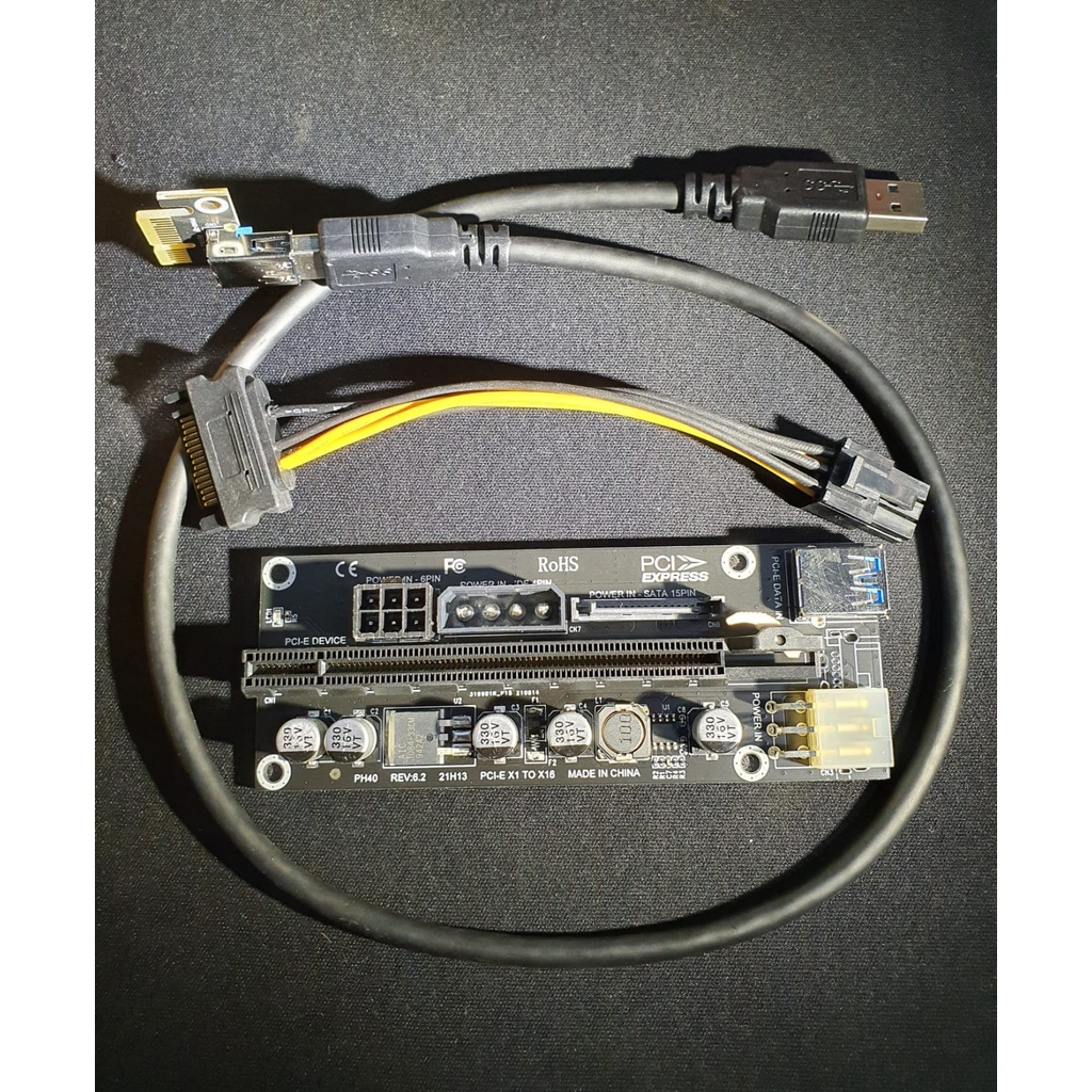 PREMIUM GPU RISER PCIE 6 PIN MINING SATA 15 PIN BEST QUALITY