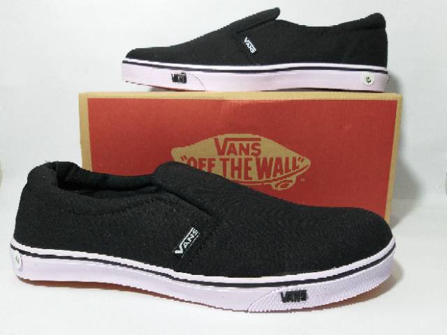 Sepatu Vans Black White Hitam Putih Sneakers Casual Sekolah Kuliah Kerja Santai Murah