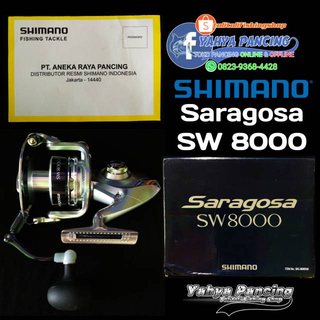 ( COD ) Rell Pancing | Rell Shimano SARAGOSA SW 8000 (Kartu Garansi Resmi)