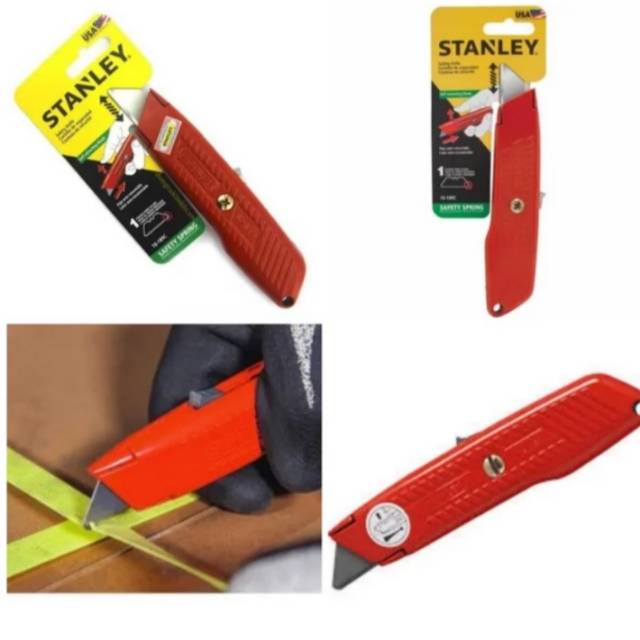 

Pisau cutter utility Interlock Safety Knife w-Self-Retracting Round Point Blade 10-189C stanley