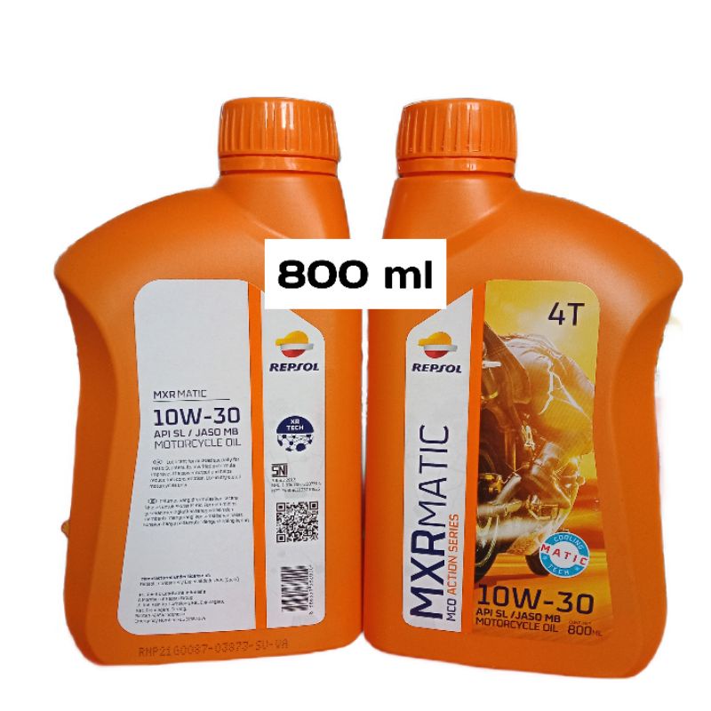 OLI REPSOL MXR MATIC 10W-30 800 ML UNTUK SEMUA MATIC HONDA, YAMAHA, SUZUKI 100% ORIGINAL