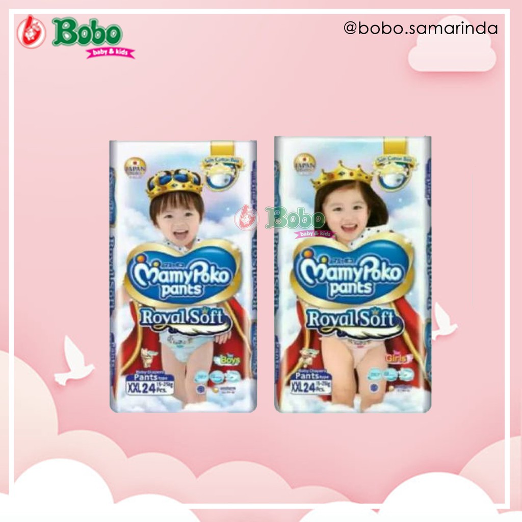 Mamypoko Pants Royal Soft Organic Cotton (NB-XXL) / PAMPERS CELANA / POPOK BAYI