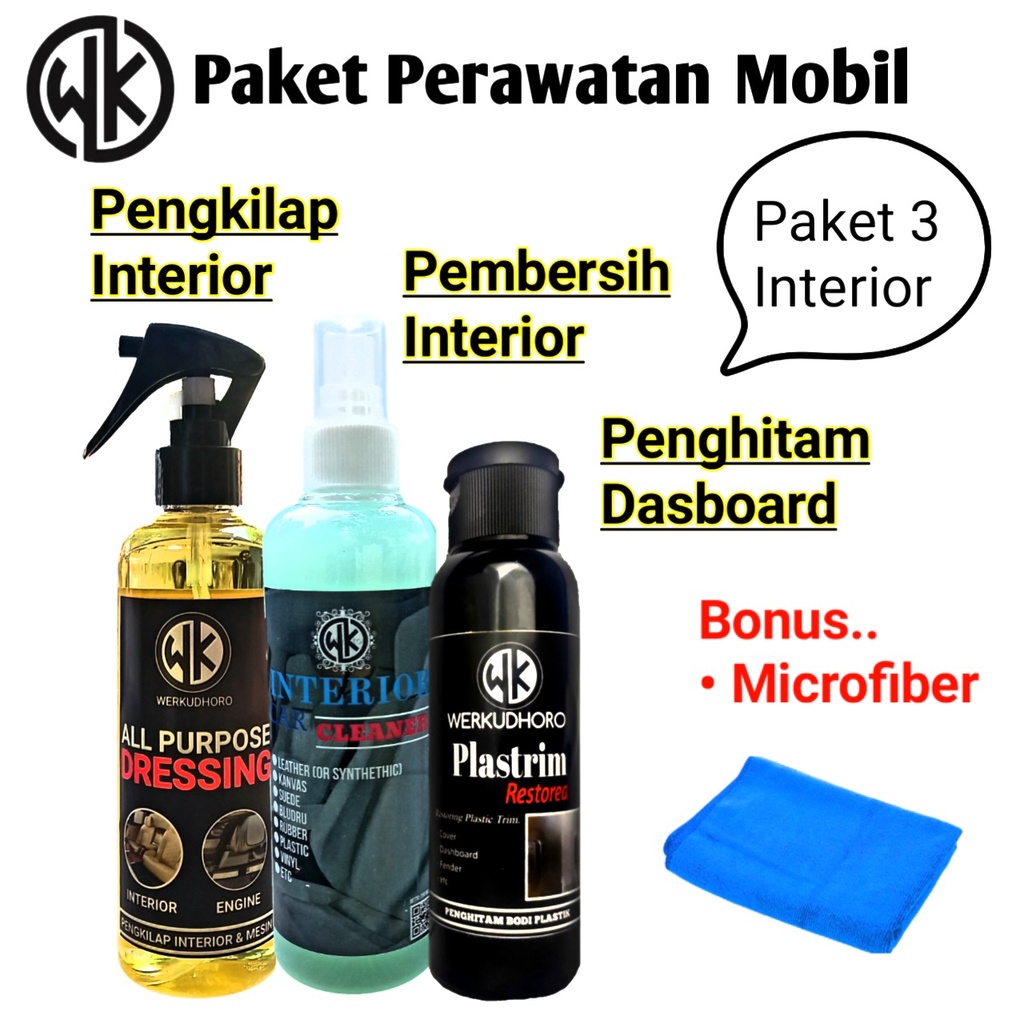 Paket Perawatan Mobil WK Lengkap / Pengkilap Body Mobil Putih Merah Hitam Silver / Pembersih Interior / Pembersih Mesin / Pengkilap Ban / Pembersih Jamur Kaca