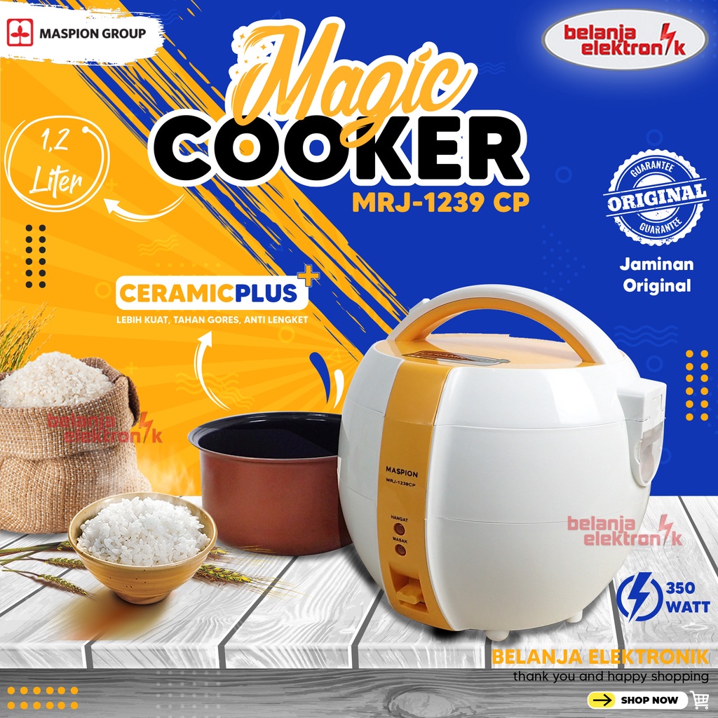 RICE COOKER/MAGIC COM MASPION MRJ 1239 CP 1,2 LITER CERAMIC PLUS