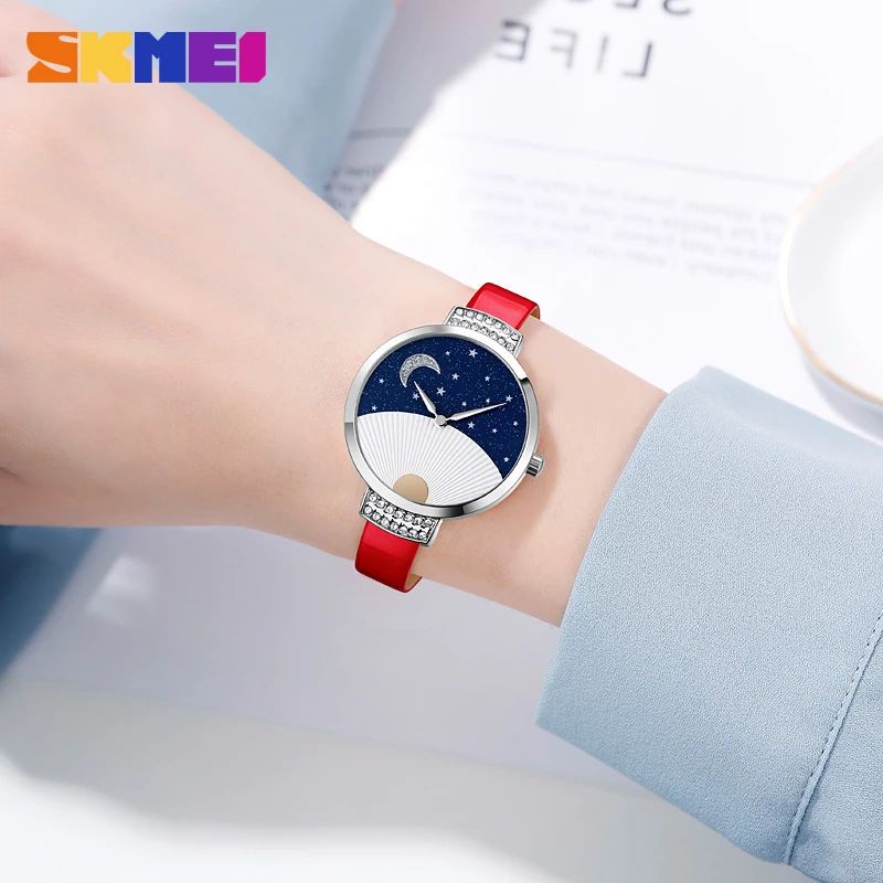 SKMEI 9279 Jam Tangan Wanita Analog Casual Quartz Tali Kulit WATCHKITE WKOS