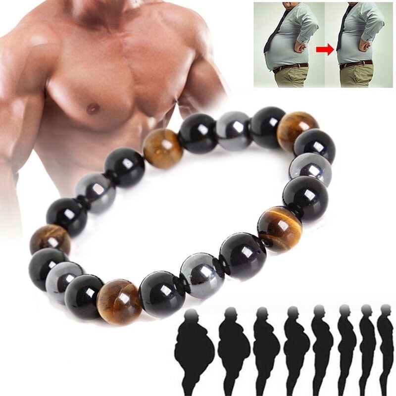 Unisex Obsidian Beads Hematite Yoga Good Luck Gelang Aksesoris Perhiasan Penghilang Stres Penyembuhan Cakra Stretch Adjustable