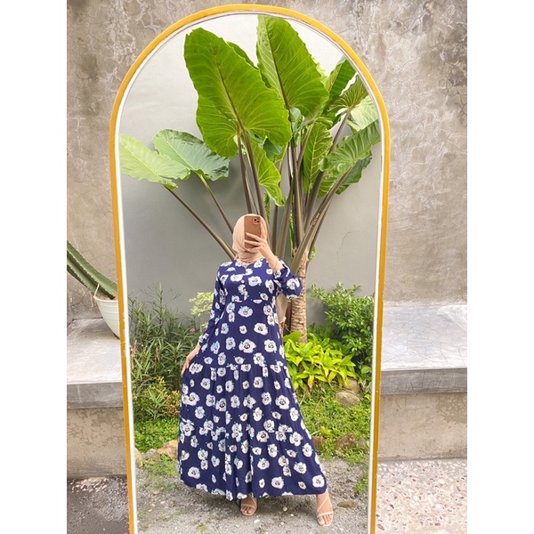 Dressfordaily Dress gamis lyra Style Fashion Wanita Premium Branded Viral Termurah Moti Lengan Pende