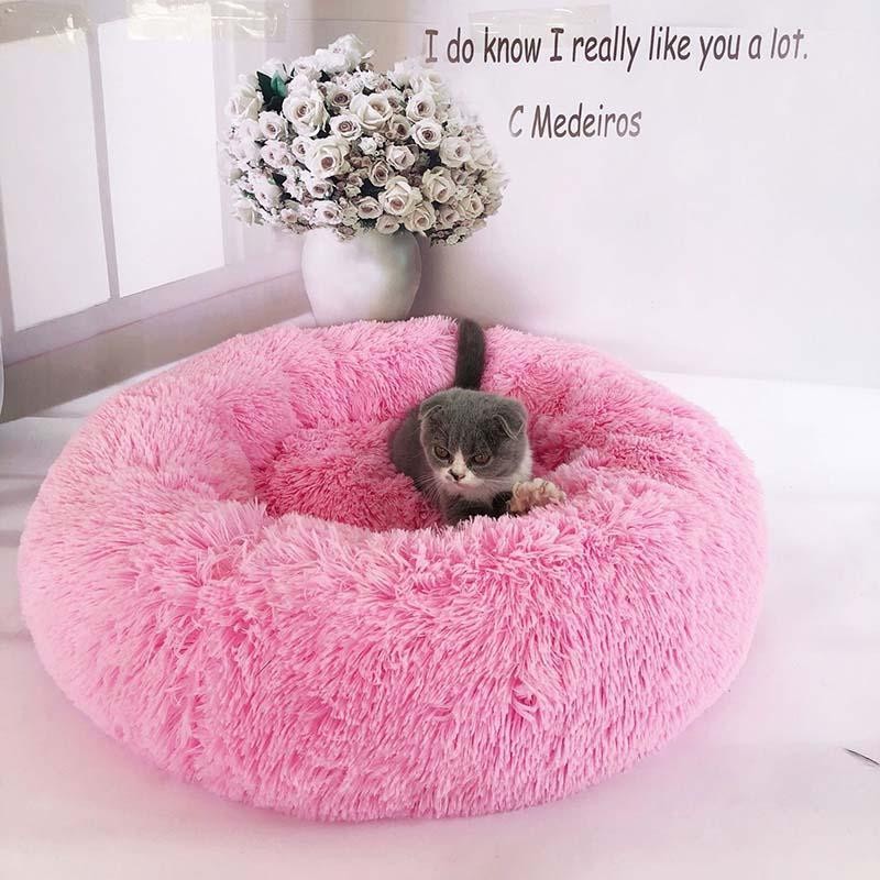 Tempat Tidur Kucing Donat/Kasur Kucing Bulat Lembut Dan Tebal/Bantal Tidur Kucing Tebal Bulu/Cat Bed/Alas Tidur Kucing Murah Dan Premium/Kandang Kucing/Keranjang Kucing/Ranjang Kucing Premium/Perlengkapan Kucing Dan Hewan-3