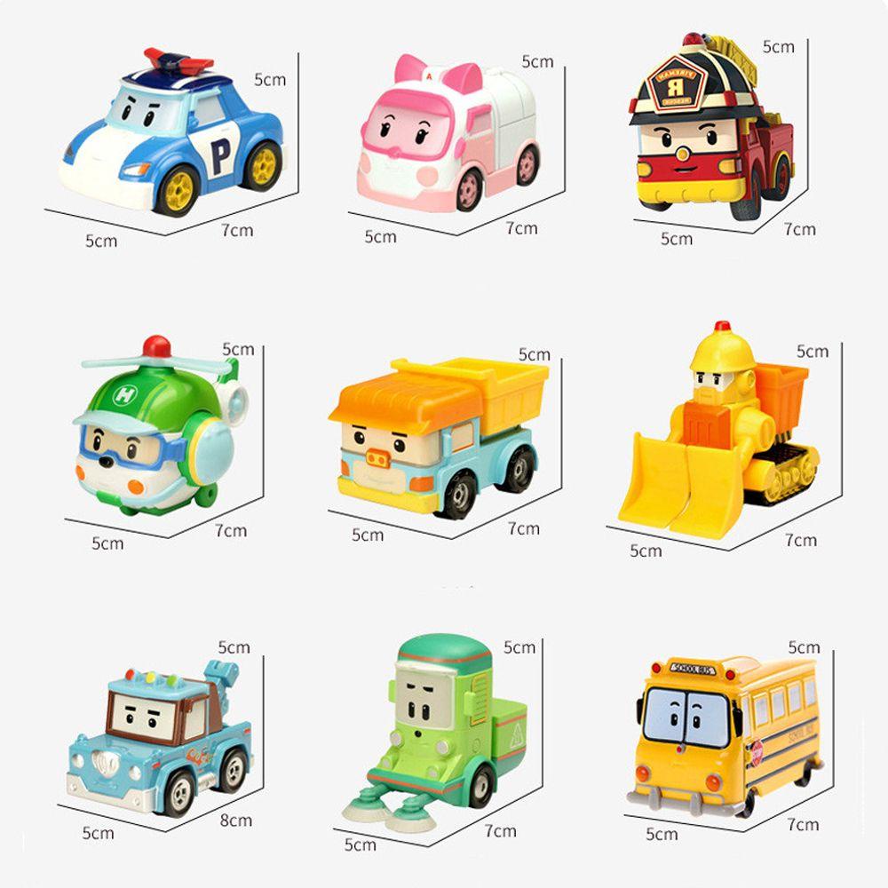 ROBOCAR POLI Mainan Anime Poli QUINTON Robocar Mainan Kendaraan Hadiah Terbaik Robot Poli Mainan Anak Roy Haley Mobil Paduan Logam