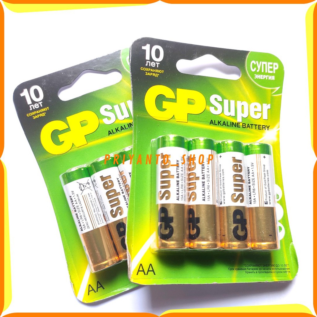 ORIGINAL BATU BATTERY BATREI GP SUPER AA A2 ISI 4 ASLI