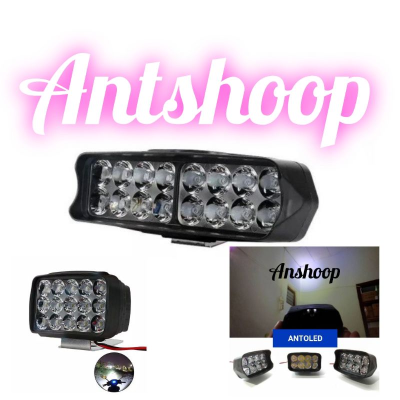 Lampu tembak sorot led cwl cree 15 mata 1000LM motor mobil UTV ATV skuter ANTSHOOP