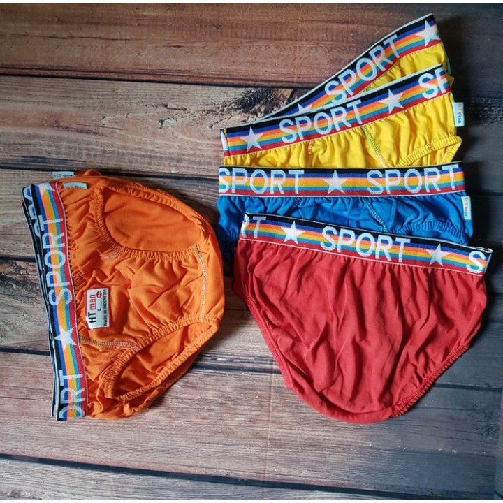 6 Pcs CD HT Man Kids Sport - Celana Dalam Anak Laki Laki - Karet Pinggang Boxer - Mix Colour