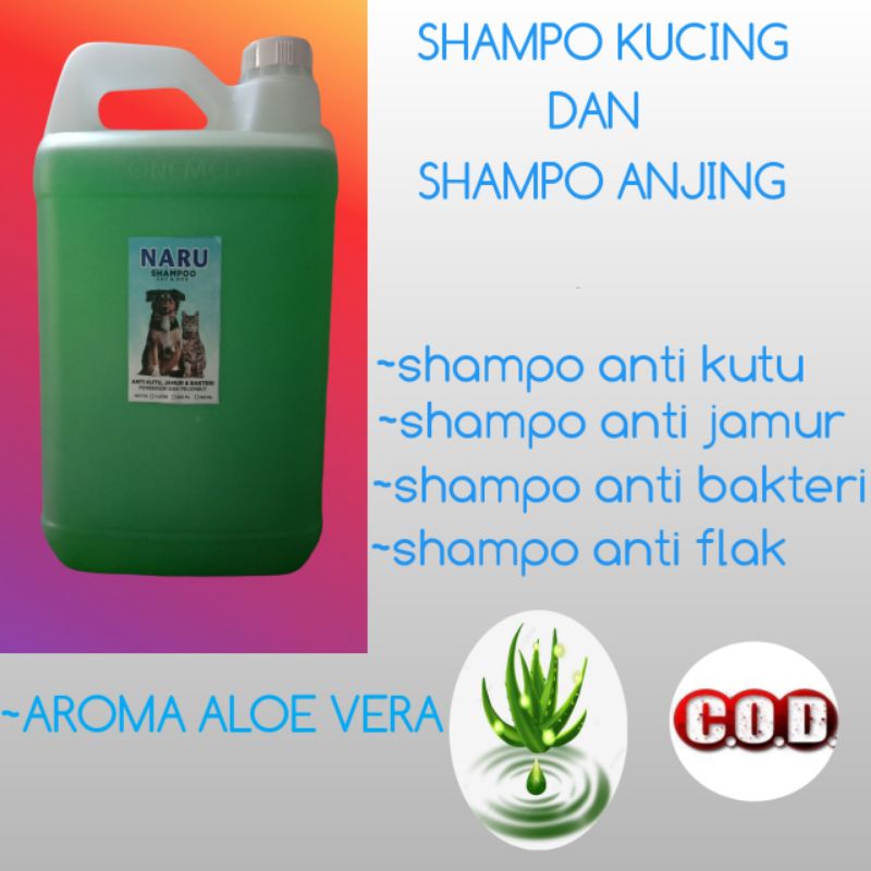 SHAMPO KUCING DAN ANJING ANTI KUTU,JAMUR,BAKTERI,FLAK,,NETTO 5 LITER