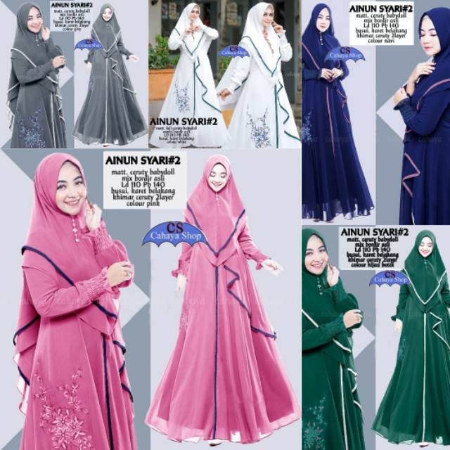 Ainun 2 Syari Gamis set jilbab