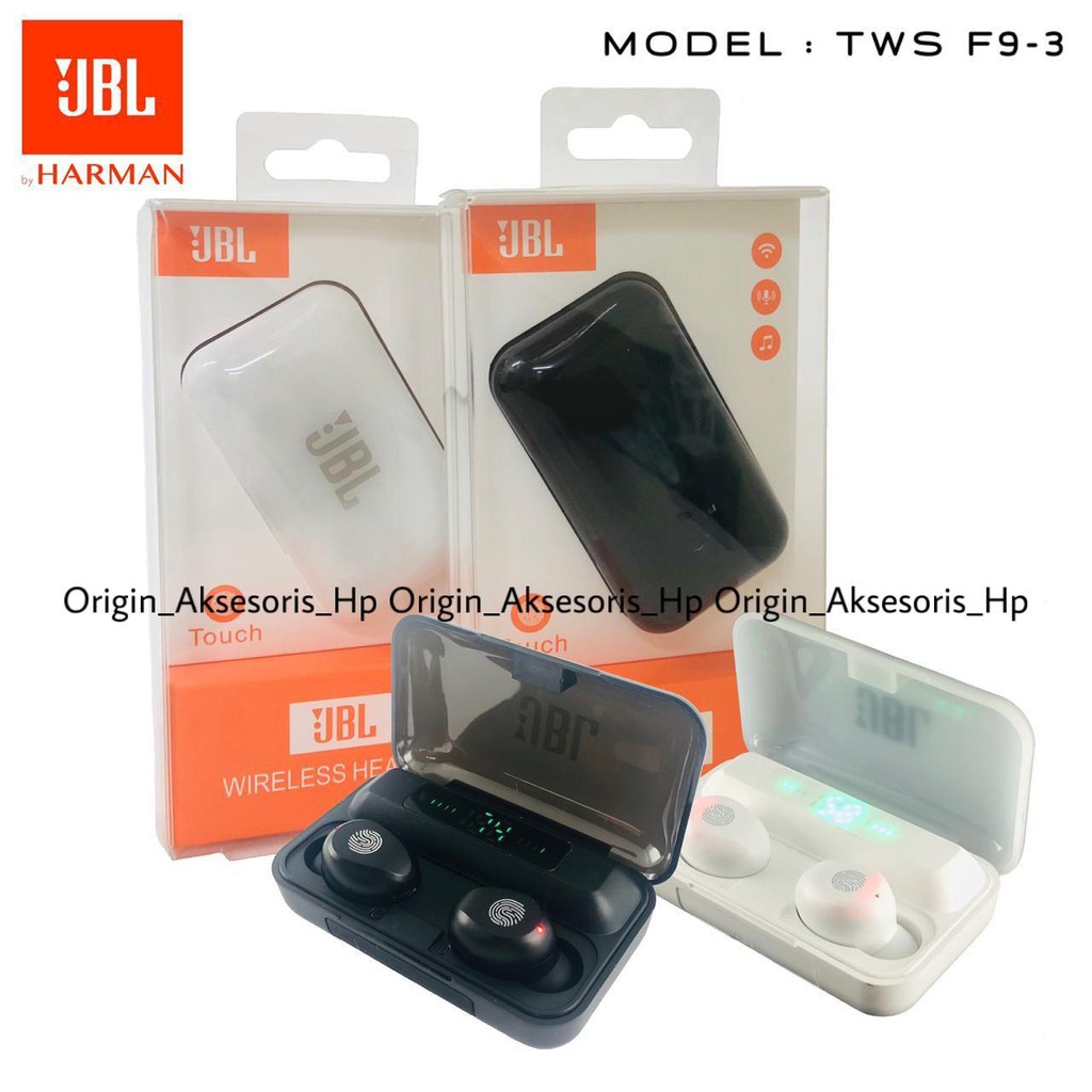 F9-3 TWS Wireless Earphones Bluetooth JBL 5.0 F9 3 TWS Headset Touch Control with LED Display ftmn