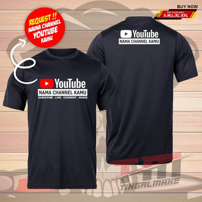 0Kaos Youtube - Kaos Custom Youtube Nama Channel - Kaos Youtube Termurah