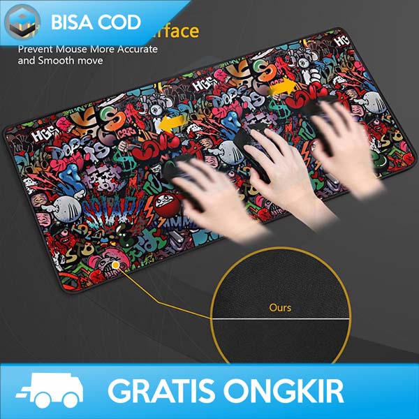 GAMING MOUSEPAD DESK MAT BAHAN SILIKON EASYIDEA ULTRA SMOOTH SLIP BACK