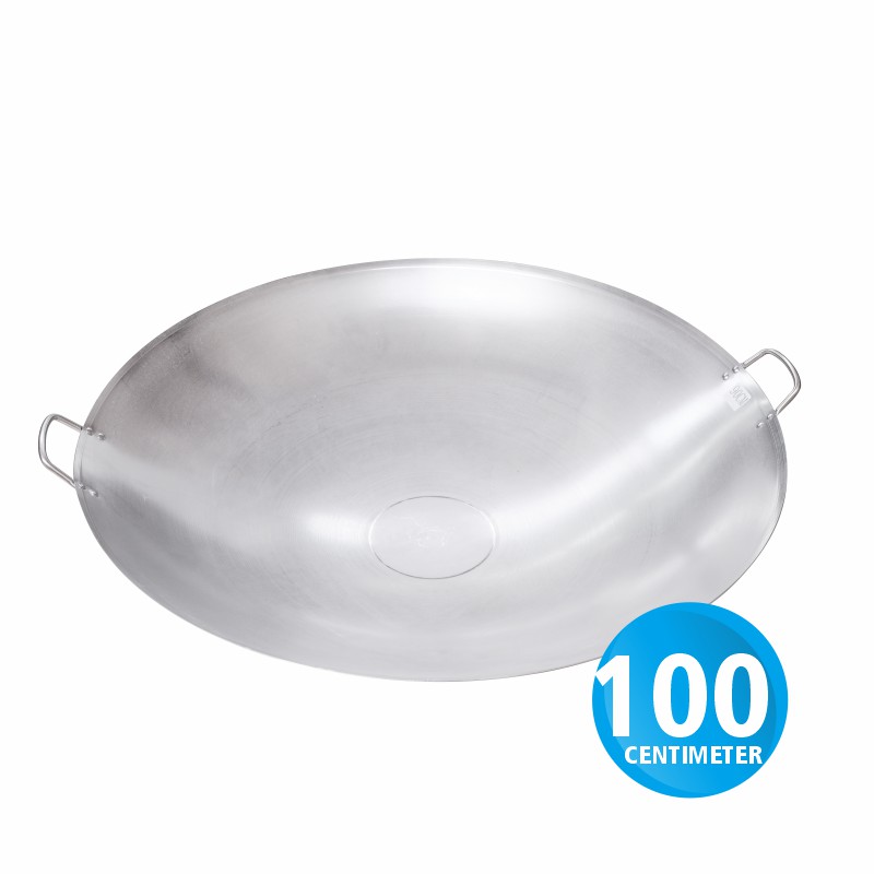 Pamosroom Wajan Stainless Jumbo Panci Anti Lengket Kuali Penggorengan Stainless  Foodgrade 100cm