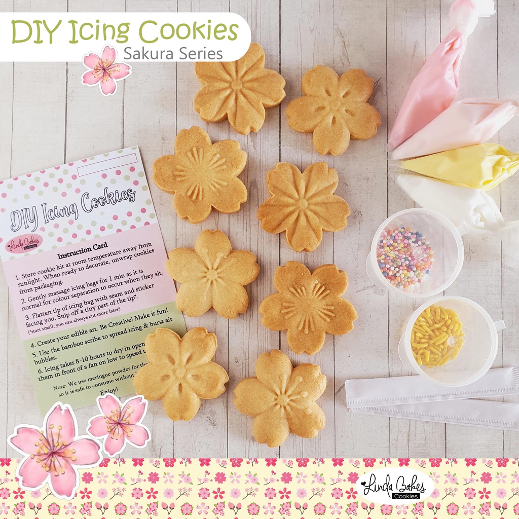 

DIY Icing Cookies/ Decorating/ Kukis Hias/ Kue Kering/ Souvenir - Sakura Series