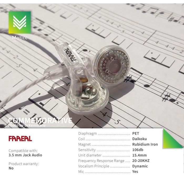 Faaeal Iris Commemorative Edition With Mic 32 Ohms Earbud Fareal