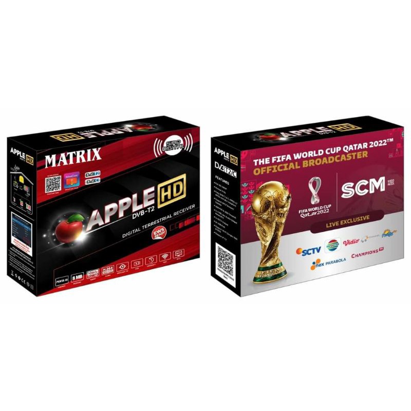 STB TV DIGITAL set top box stb matrix apple merah android tv bergaransi tabung berkualitas terbaik D