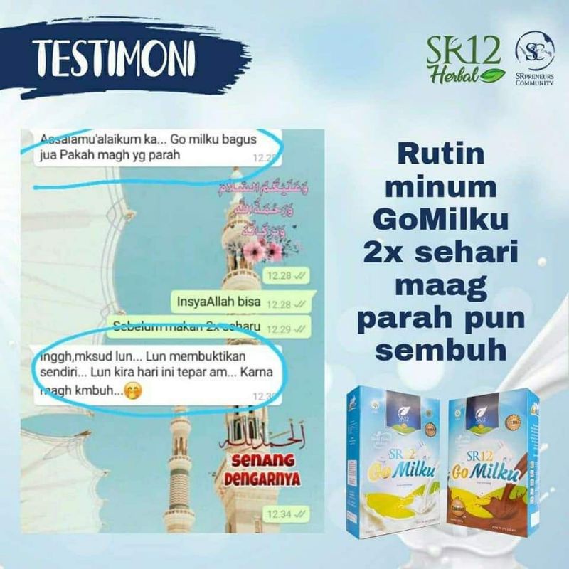 Go Milku SR12 - Susu Lambung Dewasa - Susu Lambung Kronis - Susu Kambing Etawa Murni