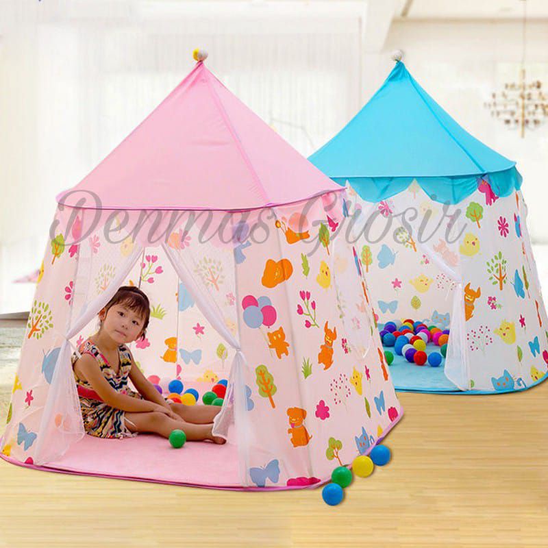 (COD)Tenda Anak 2 Pintu/Tenda Mainan/Tenda Camping Anak Model Rumah/Tenda Murah