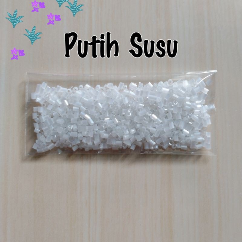 Mote Manik Payet Bambu Patah 2MM - Putih Susu