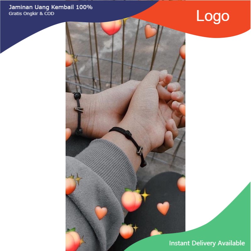 Gelang inisial / gelang huruf / gelang nama / untuk couple Hadiah anniv / Kado pacar Harga perpcs go