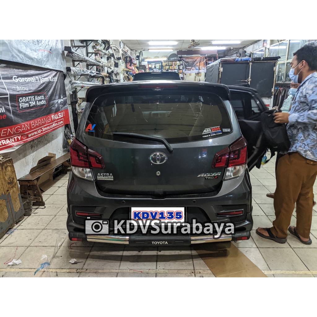 100% Stainless Bemper Belakang Reflektor Agya Ayla Bulat Oval