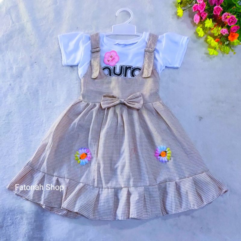 Overall anak 2 3 tahun kodokan rok dress anak cewek perempuan